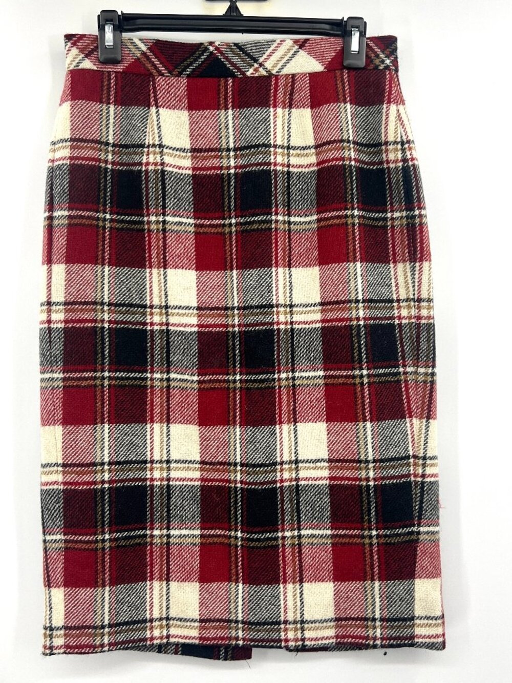 Brooks Brothers Red Fleece Wool Plaid Skirt Women's 4